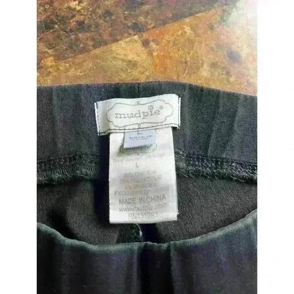 Mud Pie Black Jeggings with faux front pockets and fringe detail to ankle Size L - Picture 6 of 6